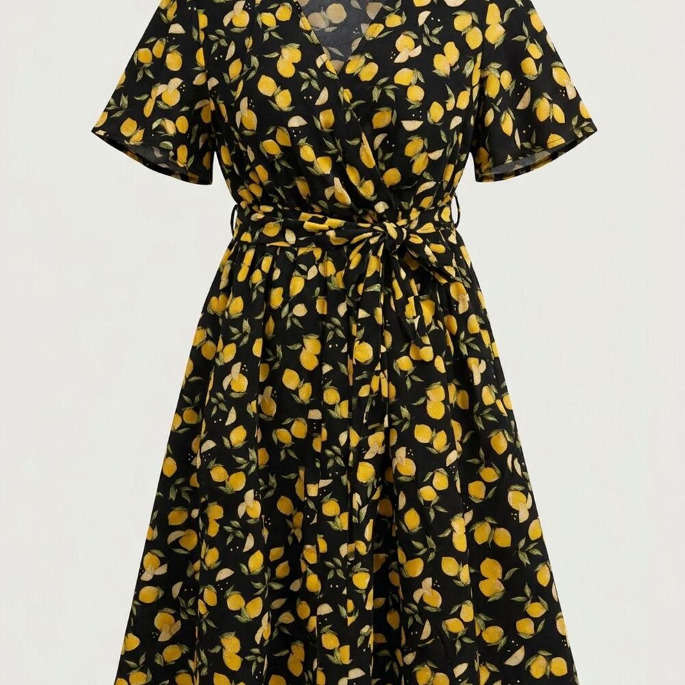 Bloomchic Women's Black and Yellow Dress
